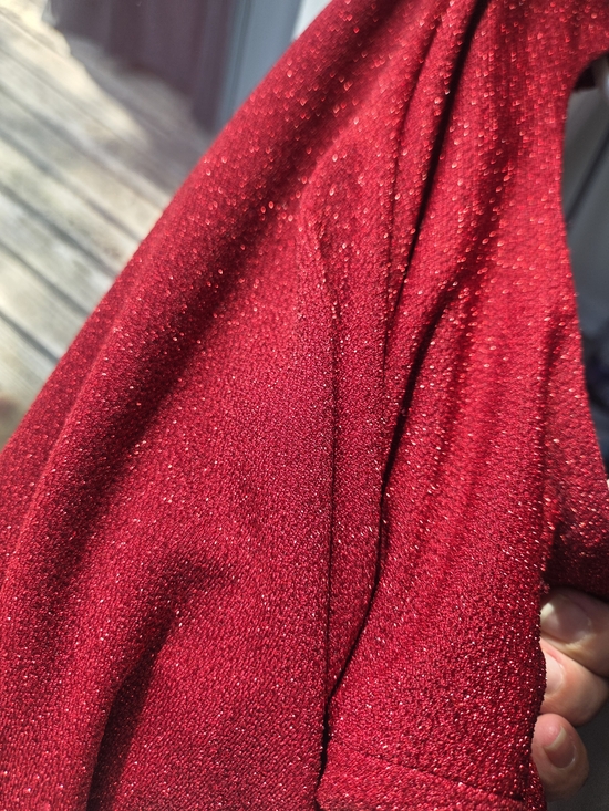 teeze Me Red Sparkle Long-Sleeve Bodycon Dress - Picture 4 of 5